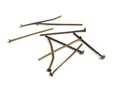 Iron Head Pins 24x0.7mm Antique Bronze Color (10 Grams, 90 pins) For Jewellery Making Crafts