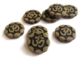 Designer Jewellery Beads Acrylic OM 15x4mm Round Wooden Color (Pack Of 10 Pieces) (#Ot64)