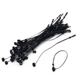 Plastic Price Tags (1 Pack, 500 Pieces) 3 Inch Black Loops Snap Locks Tying Fastener Hooks Ties Pins