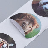 Paper Stickers 1 Inch / 2.5 CM (1 Roll, 500 Stickers) Animal Theme Round Multicolor Gift Packing Tags