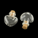 Miniature Glass Vial Bottles With Cork Stoppers Capacity Approx 1 ML 2.5x2.2x1 CM (5 Pieces) Heart For Crafts Decoration Gifts Jar Transparent