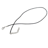 Mild Waxed Cotton Jewellery Making Cords 1.5 MM 17 To 18 Inch With Alloy Silver Color Clasp