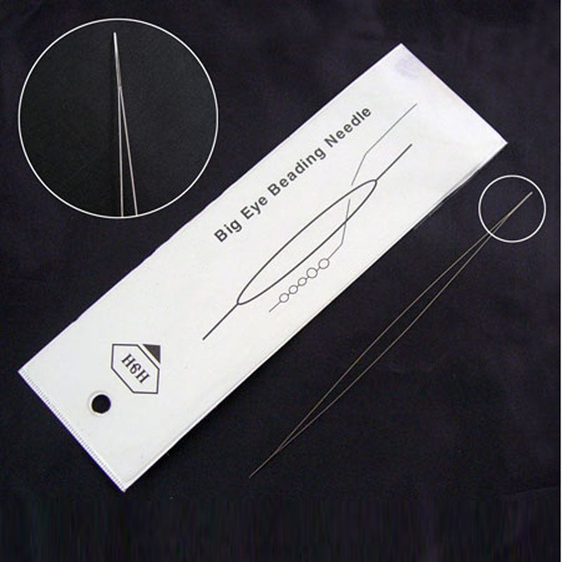 Stainless Steel Collapsible Big Eye Needles (1 PC) 2.25 Inch 0.3 MM Thick For Seed Beads Beading Jewellery Making Embroidery Silver Color