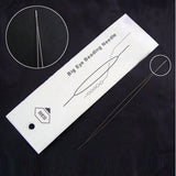 Stainless Steel Collapsible Big Eye Needles (1 PC) 2.25 Inch 0.3 MM Thick For Seed Beads Beading Jewellery Making Embroidery Silver Color