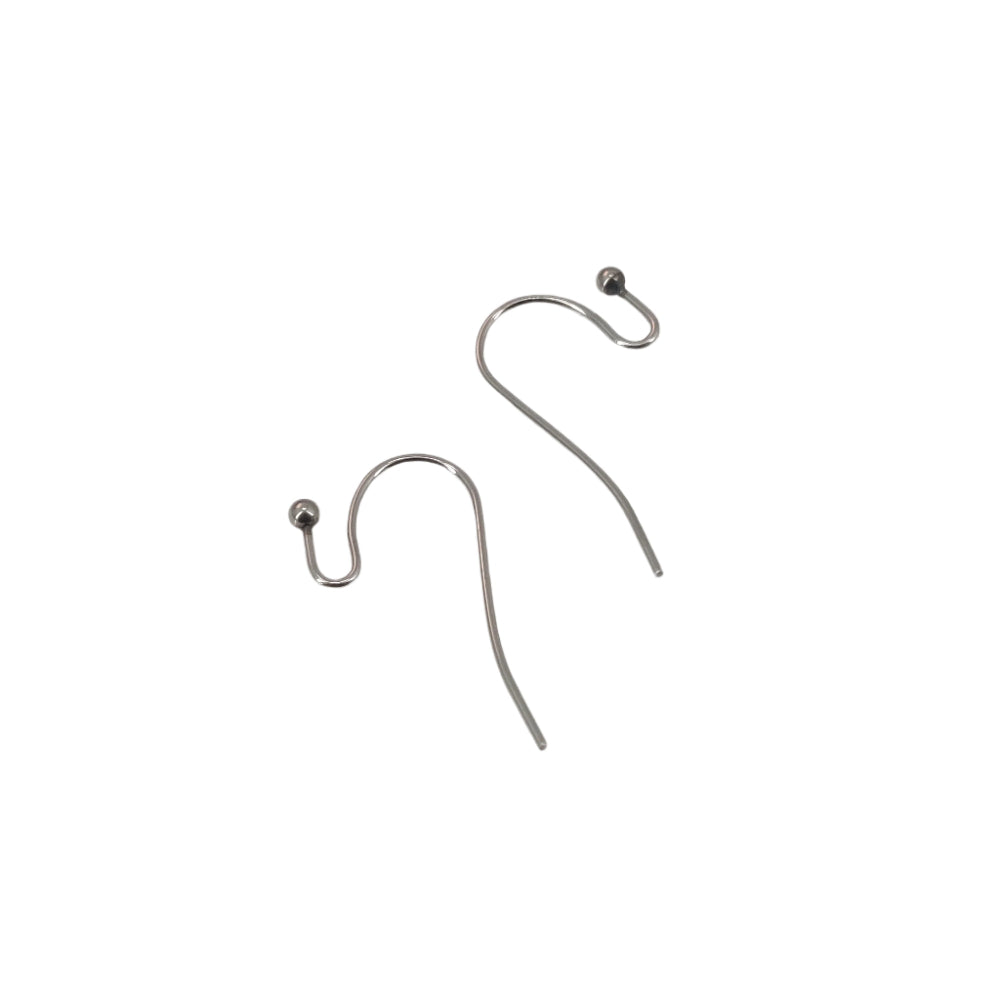 Tarnish Resistant Surgical 316-Stainless Steel Earring Hook (10 Pieces) 22x12x2 MM Silver Color For Jewellery Making