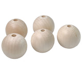 Wooden Beads 35 MM (10 Pieces) Ivory White Hole Size:7 MM Round For Jewellery Making Arts Crafts Decoration [ac-bds-00048-m9]