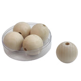 Wooden Beads 35 MM (10 Pieces) Ivory White Hole Size:7 MM Round For Jewellery Making Arts Crafts Decoration [ac-bds-00048-m9]