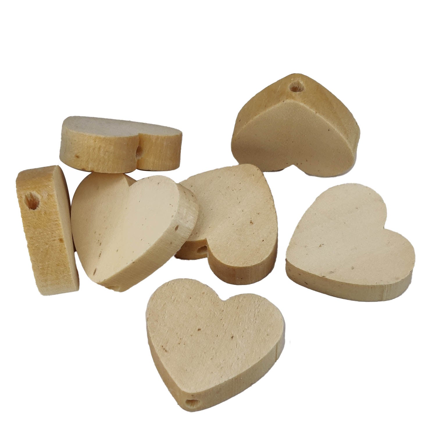 Wooden Beads 20x19x6 MM (10 Pieces) Hole:1.5 MM Heart Light Brown For Jewellery Making DIY Arts Crafts [ac-bds-00049-m17]