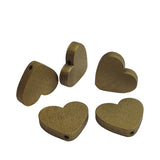 Wooden Beads 23x21x5 MM (20 Pieces) Hole:2 MM Heart Metallic Brown For Jewellery Making DIY Arts Crafts [ac-bds-00049-m35]