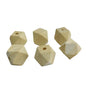 Wooden Beads 20x20x20 MM (10 Pieces) Hole:3.5 MM Polygon  Off White For Jewellery Making DIY Arts Crafts [ac-bds-00049-m47]
