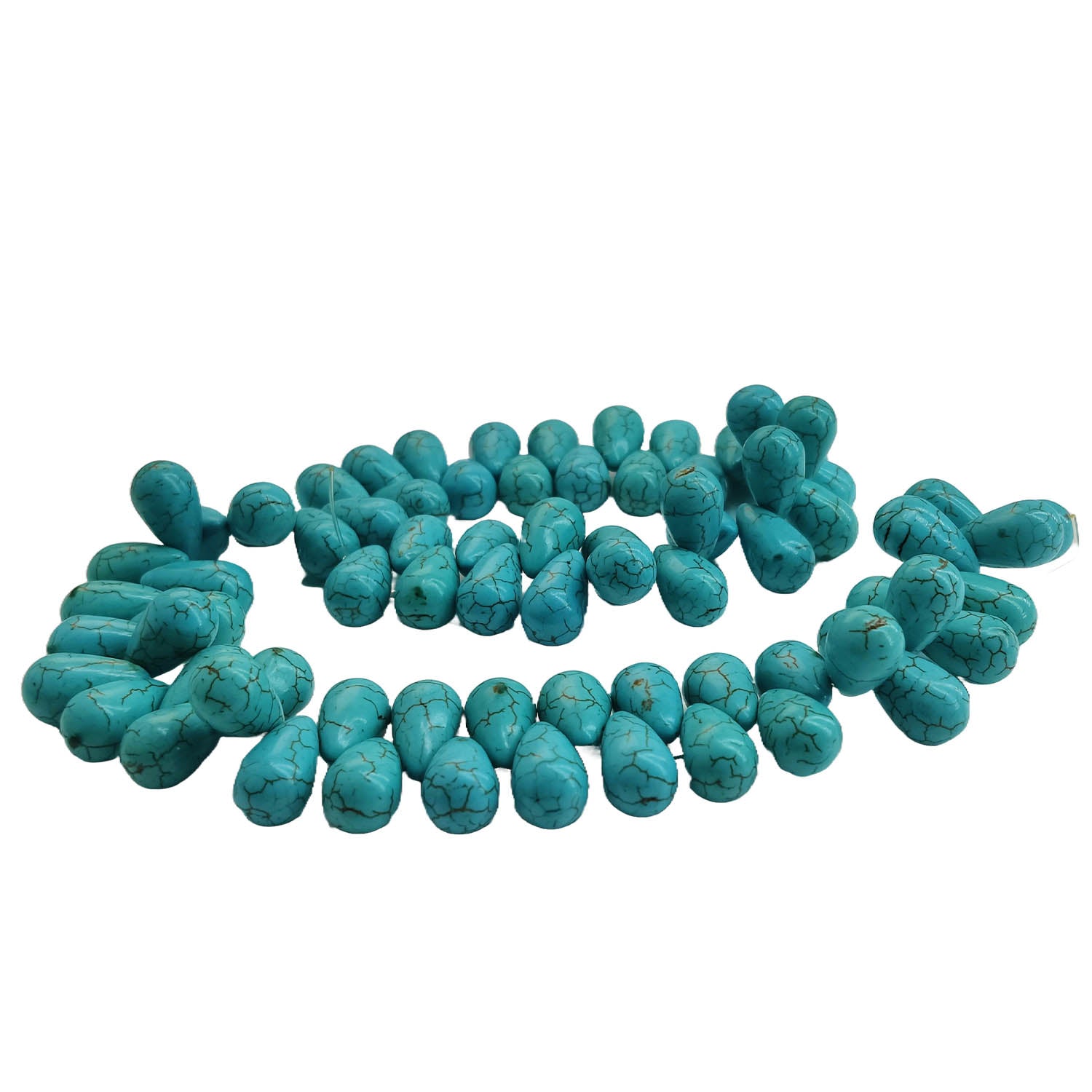 Imitation Jewellery Making Stone Beads 17-18 MM (1 String, Approx 75 Beads) Hole:1 MM Drop Turquoise Blue Synthetic For DIY Arts Crafts [ac-bds-00088-m16]