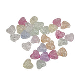 Acrylic Beads Crackle Style 10x9 MM (55-60 PCs, 25 GMs) Hole:1.75 MM Heart Mixed Colors For Jewellery Making DIY Arts Crafts [ac-bds-00127-m15]