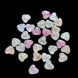 Acrylic Beads Crackle Style 10x9 MM (55-60 PCs, 25 GMs) Hole:1.75 MM Heart Mixed Colors For Jewellery Making DIY Arts Crafts [ac-bds-00127-m15]