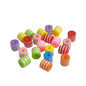 Striped Acrylic Beads 8x8 MM (60+ PCs, 25 GMs Wt) Hole:4 MM Cylinder Mixed Colors For Jewellery Making DIY Arts Crafts [ac-bds-00127-m16]