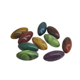 Acrylic Beads 20x9 MM (45+ PCs, 50 GMs Wt) Hole:1.5 MM Oval Mixed Colors Shaded For Jewellery Making DIY Arts Crafts [ac-bds-00127-m31]