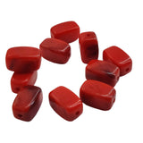 Acrylic Beads 13x7x7 MM (35 Pieces, 25 Grams Wt) Hole:1.5 MM Cuboid Red For Jewellery Making DIY Arts Crafts [ac-bds-00127-m38]