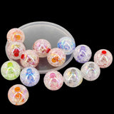 Acrylic Beads Shiny Crackle Style 16 MM (50 GMs, 22-24 Beads) 4 MM Hole Round Mixed Colors For Bracelets Jewellery Making DIY Crafts [ac-bds-00127-m43]