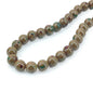 Matte Glass Beads 8 MM (1 String, 95-100 Beads) Hole 1 MM Round Brown Green For Jewellery Making Bracelets DIY Crafts [ac-bds-00131-m1]