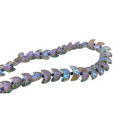 Premium Plated Glass Beads 14x9x6 MM (40 Pieces) Hole:1 MM Moon Multicolor For Jewellery Making DIY Arts Crafts [ac-bds-00132-m9]