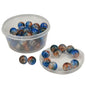 Crackle Style Acrylic Beads 8x7 MM (25 GMs, 80+ Pieces) Hole Size 1.75 MM Blue & Brown Round For Jewellery Making DIY Arts Crafts [ac-bds-00134-m11]