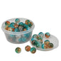 Crackle Style Acrylic Beads 8x7 MM (25 GMs, 80+ Pieces) Hole Size 1.75 MM Blue & Orange Round For Jewellery Making DIY Arts Crafts [ac-bds-00134-m5]