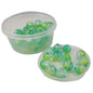 Crackle Style Acrylic Beads 8x7 MM (25 GMs, 80+ Pieces) Hole Size 1.75 MM Light Green & Blue Round For Jewellery Making DIY Arts Crafts [ac-bds-00134-m7]