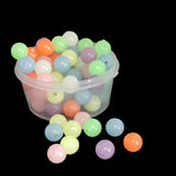 Acrylic Beads Glow In The Dark Radium 8 MM (85-90 Beads, 25 GMs Wt) Hole:1.75 MM Round Mixed Colors For Jewellery Making DIY Arts Crafts [ac-bds-00137-m5]