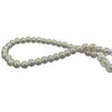 Premium Plated Glass Beads 7.5x8.5 MM (1 String, 100+ Beads) Hole:1 MM Round Light Grey For Jewellery Making DIY Arts Crafts [ac-bds-00149-m4]