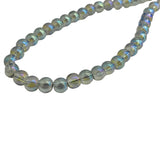 Premium Plated Glass Beads 7.5x8.5 MM (1 String, 100+ Beads) Hole:1 MM Round Rainbow Transparent  For Jewellery Making DIY Arts Crafts [ac-bds-00149-m6]