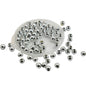 Plated ABS Plastic Beads 4 MM (700+ Beads, 25 GM Wt) Hole:1.3 MM Round Silver Color For Jewellery Making DIY Arts Crafts [ac-bds-00152-m1]
