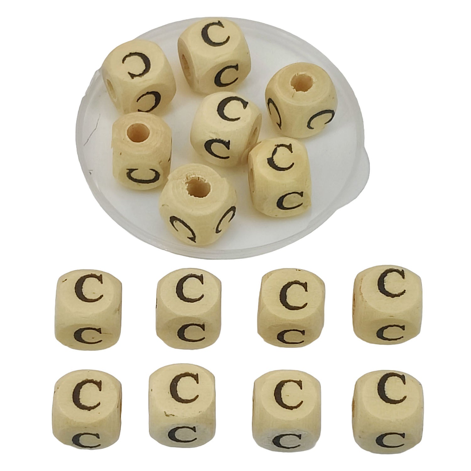 Wooden Letter Alphabet Beads 10x10 MM Hole Size 3 MM Cube Brown For Bracelet Jewellery Making Macrame DIY Crafts Keychains Decoration