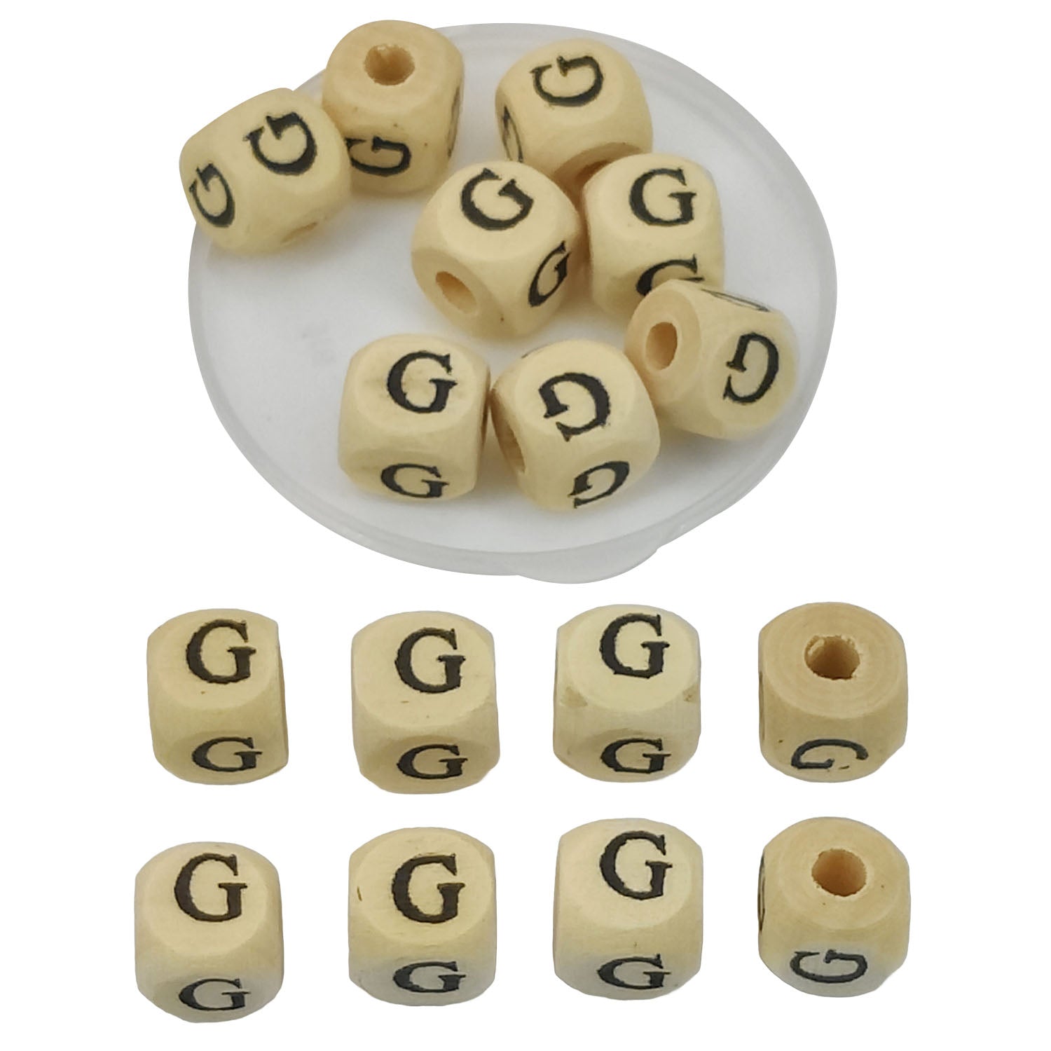 Wooden Letter Alphabet Beads 10x10 MM Hole Size 3 MM Cube Brown For Bracelet Jewellery Making Macrame DIY Crafts Keychains Decoration
