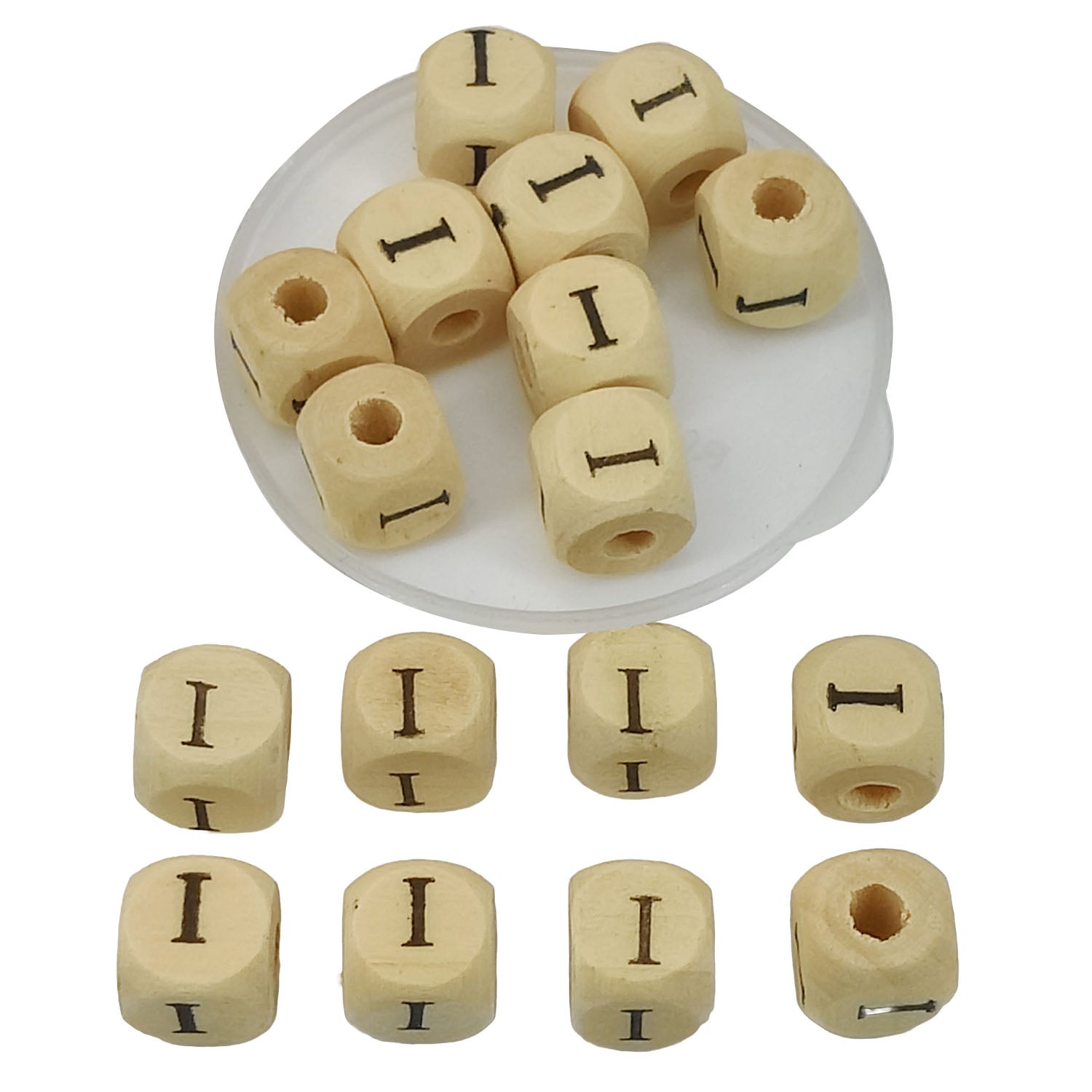 Wooden Letter Alphabet Beads 10x10 MM Hole Size 3 MM Cube Brown For Bracelet Jewellery Making Macrame DIY Crafts Keychains Decoration
