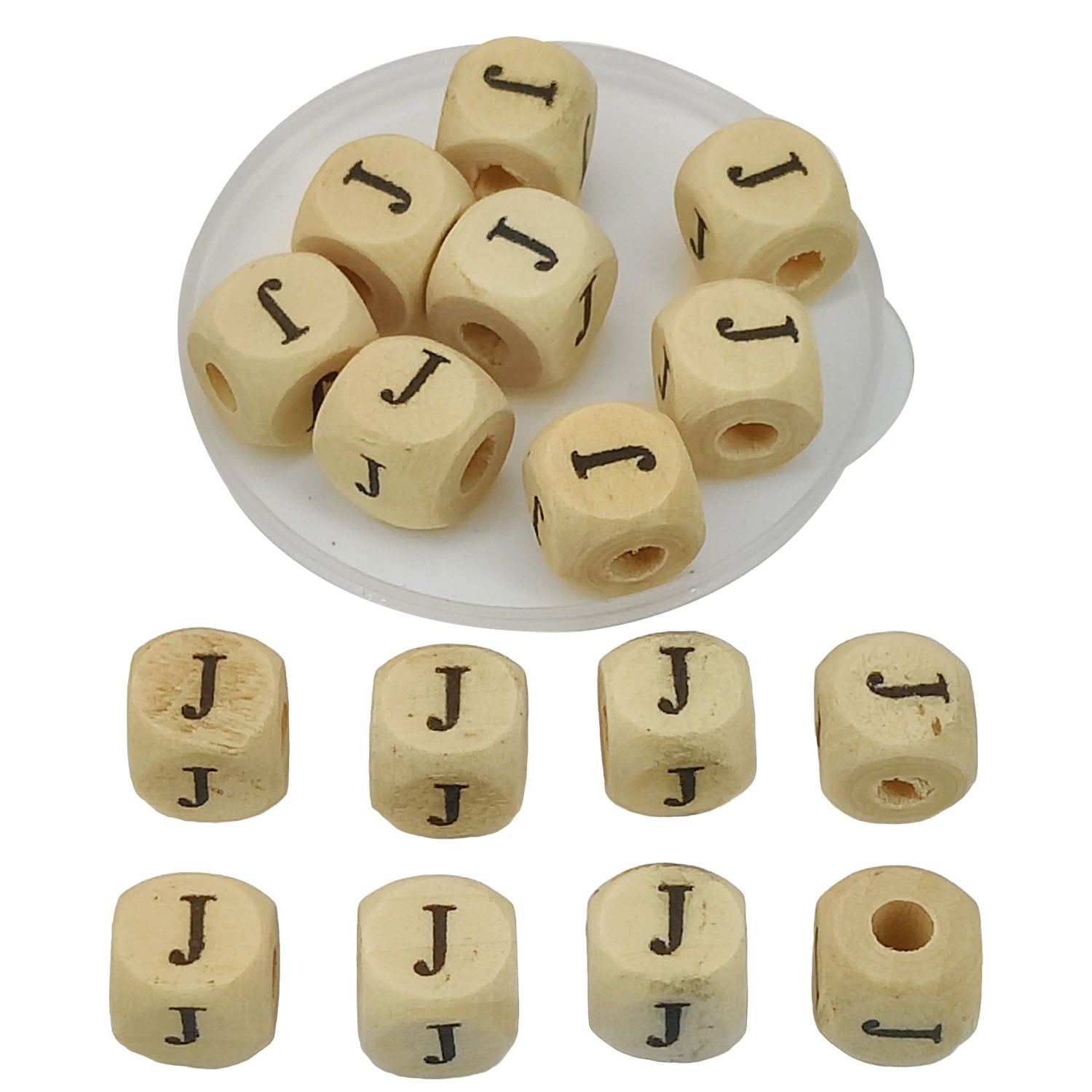 Wooden Letter Alphabet Beads 10x10 MM Hole Size 3 MM Cube Brown For Bracelet Jewellery Making Macrame DIY Crafts Keychains Decoration