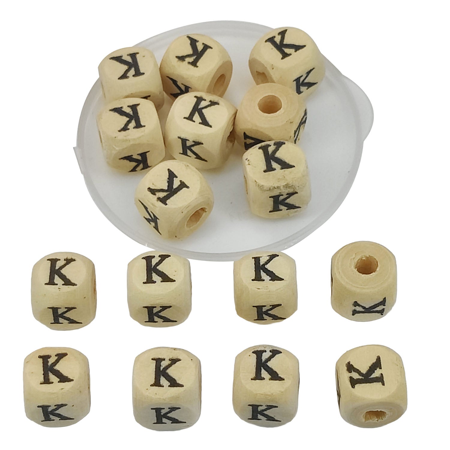 Wooden Letter Alphabet Beads 10x10 MM Hole Size 3 MM Cube Brown For Bracelet Jewellery Making Macrame DIY Crafts Keychains Decoration