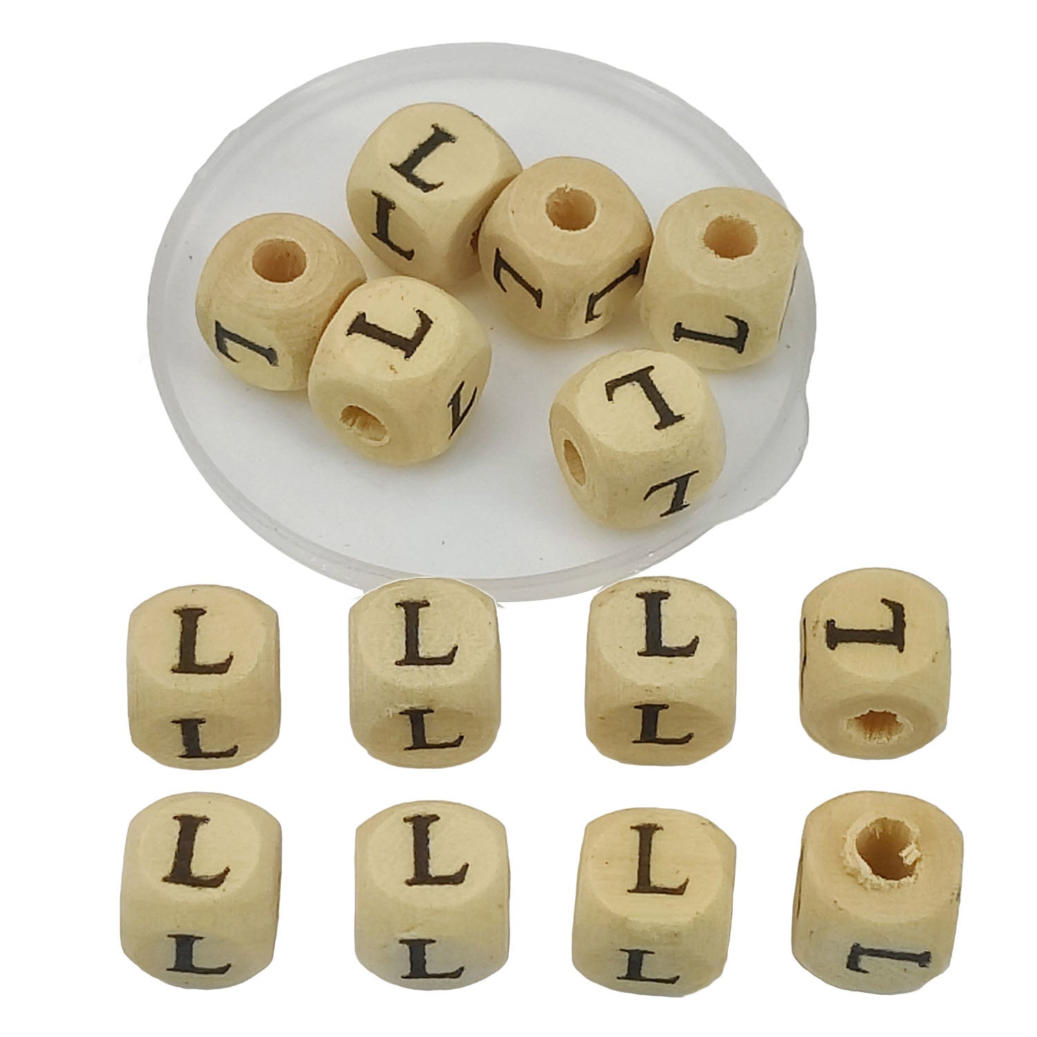 Wooden Letter Alphabet Beads 10x10 MM Hole Size 3 MM Cube Brown For Bracelet Jewellery Making Macrame DIY Crafts Keychains Decoration