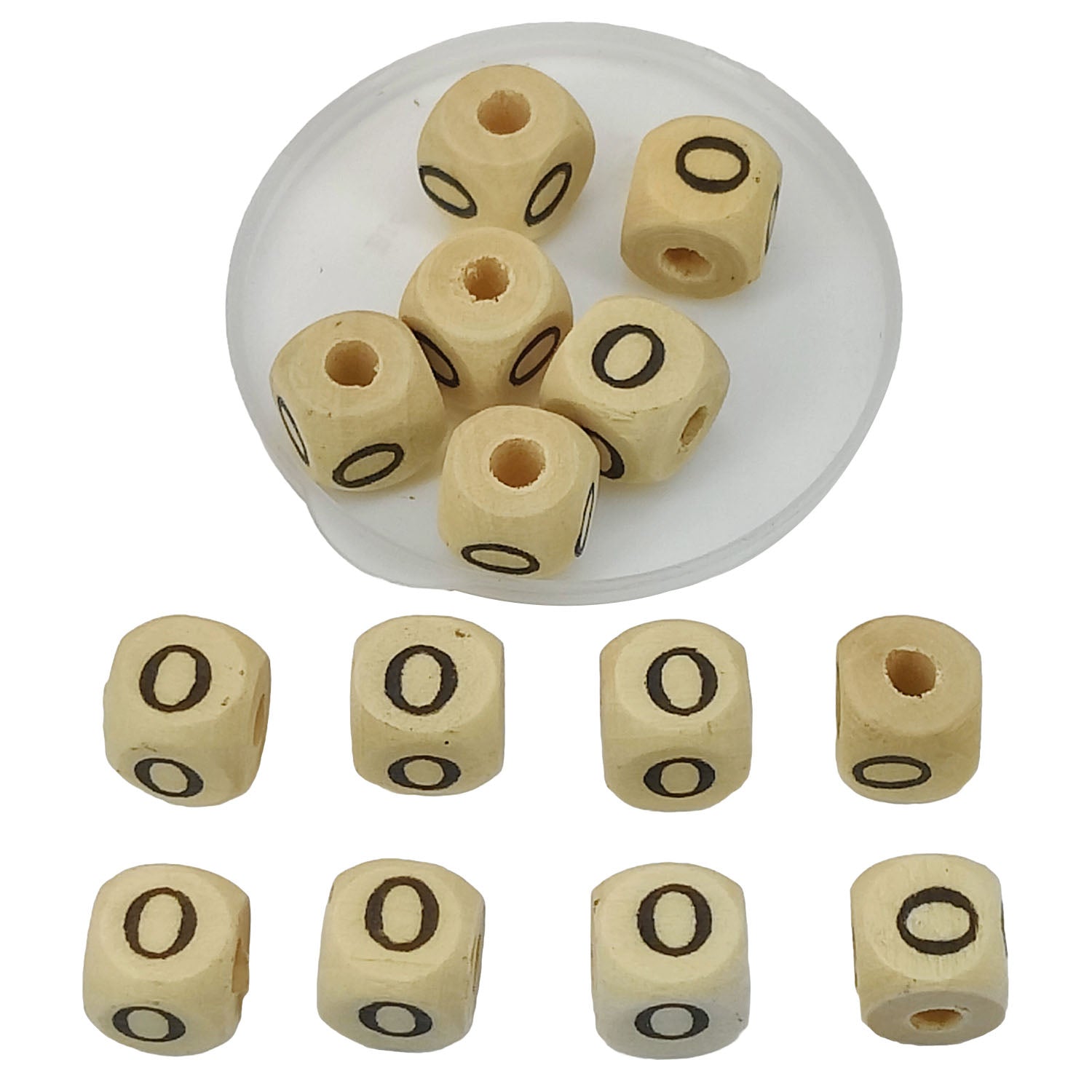 Wooden Letter Alphabet Beads 10x10 MM Hole Size 3 MM Cube Brown For Bracelet Jewellery Making Macrame DIY Crafts Keychains Decoration