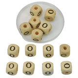Wooden Letter Alphabet Beads 10x10 MM Hole Size 3 MM Cube Brown For Bracelet Jewellery Making Macrame DIY Crafts Keychains Decoration