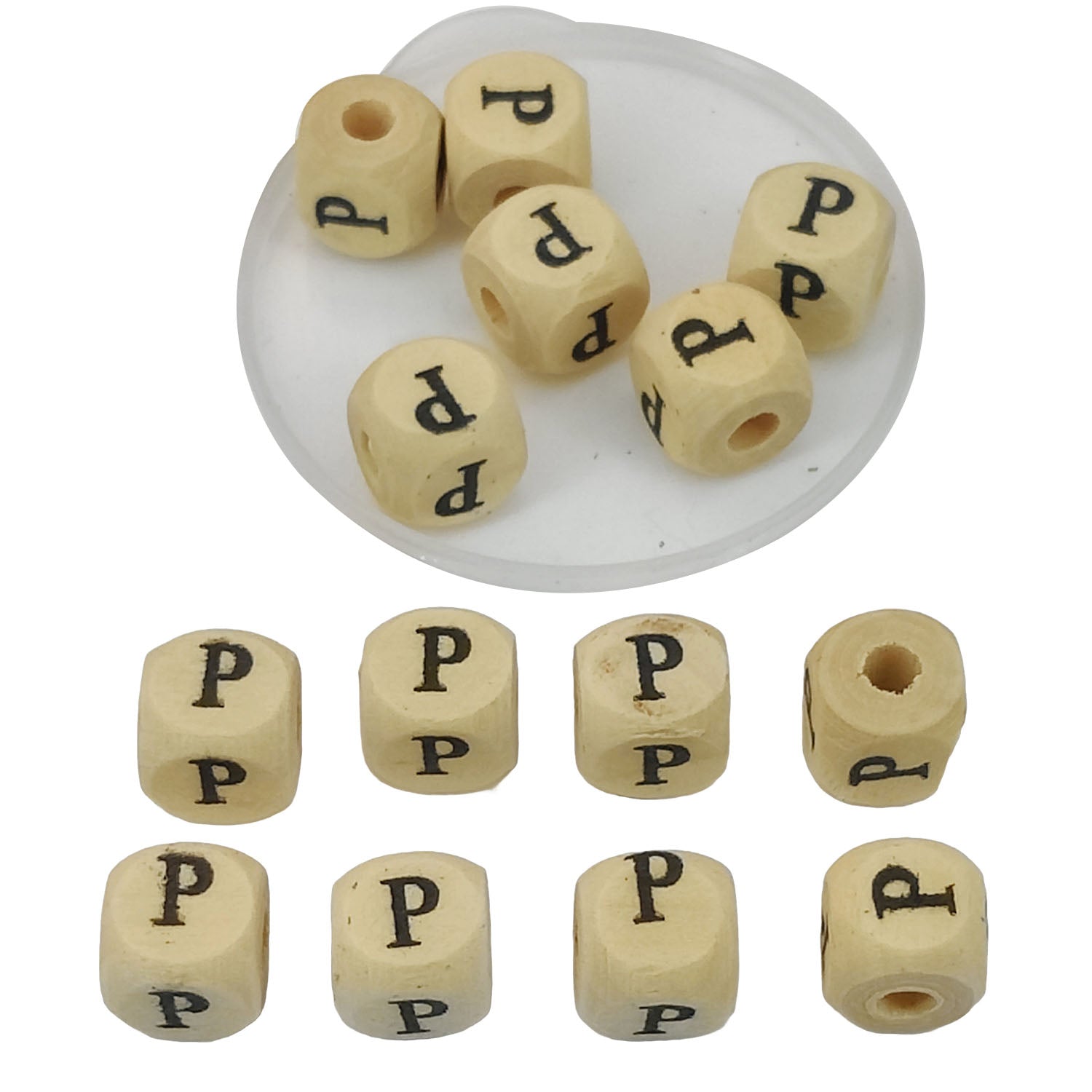 Wooden Letter Alphabet Beads 10x10 MM Hole Size 3 MM Cube Brown For Bracelet Jewellery Making Macrame DIY Crafts Keychains Decoration