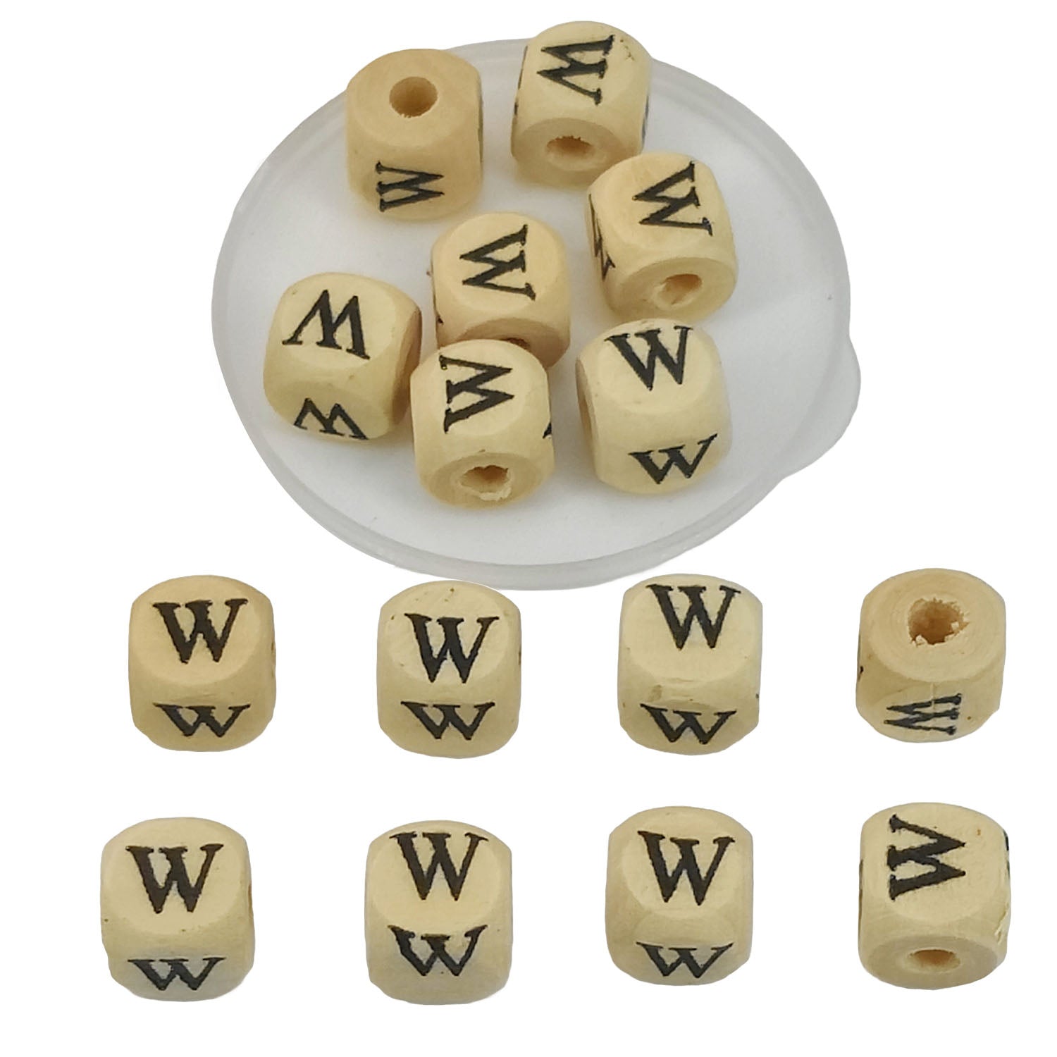 Wooden Letter Alphabet Beads 10x10 MM Hole Size 3 MM Cube Brown For Bracelet Jewellery Making Macrame DIY Crafts Keychains Decoration
