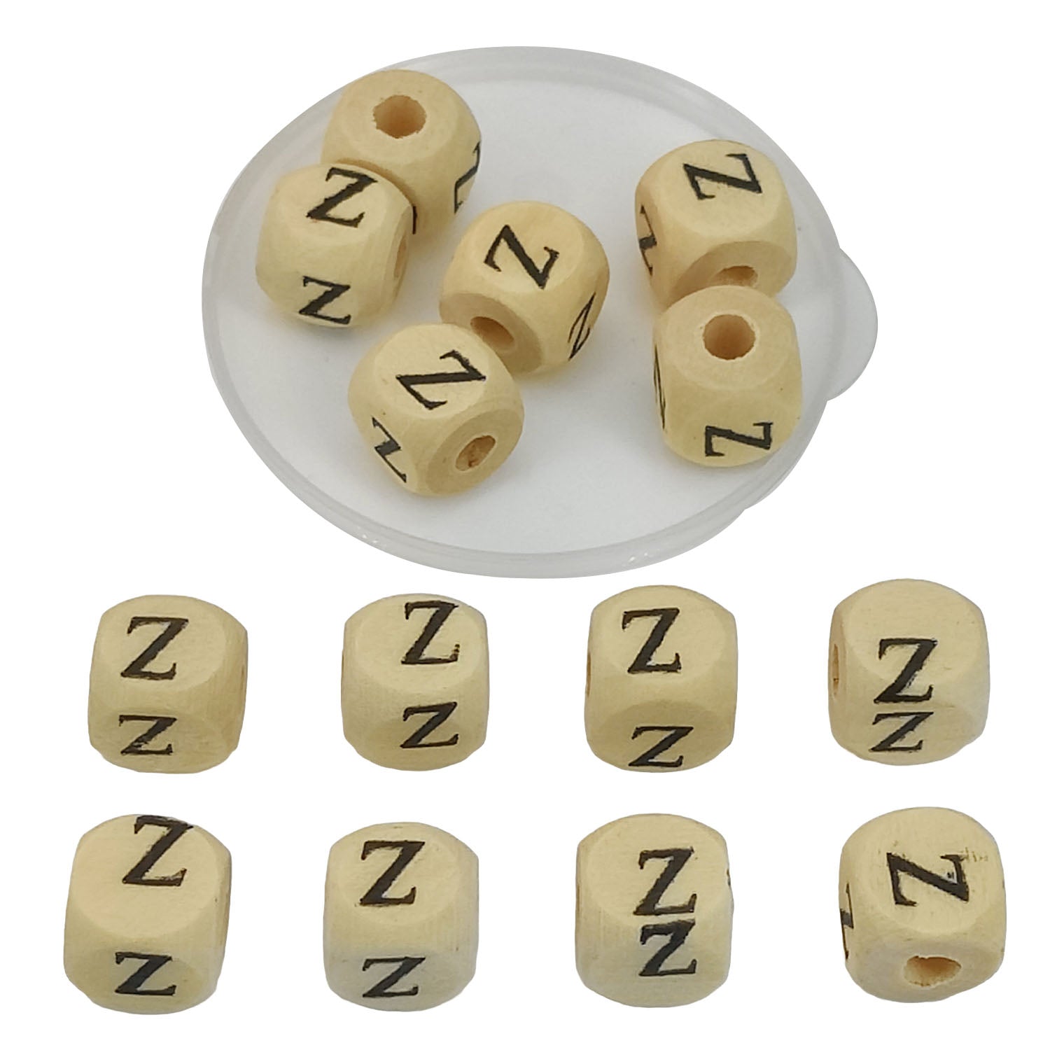 Wooden Letter Alphabet Beads 10x10 MM Hole Size 3 MM Cube Brown For Bracelet Jewellery Making Macrame DIY Crafts Keychains Decoration
