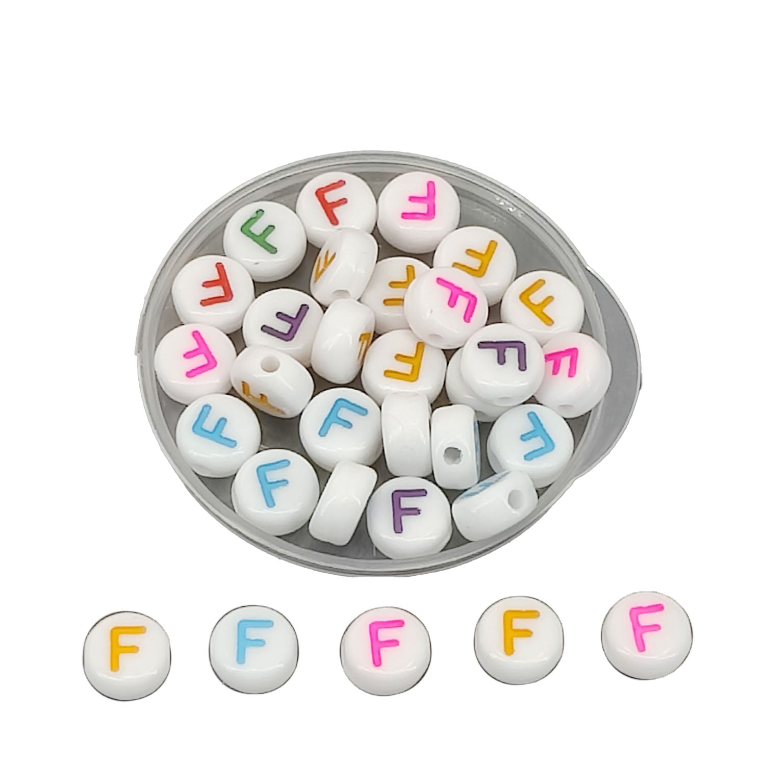 Acrylic Letter Alphabet Beads 7x3.5 MM Hole Size 1 MM Flat Round Mixed Colors For Bracelet Jewellery Making DIY Crafts Keychains Decoration