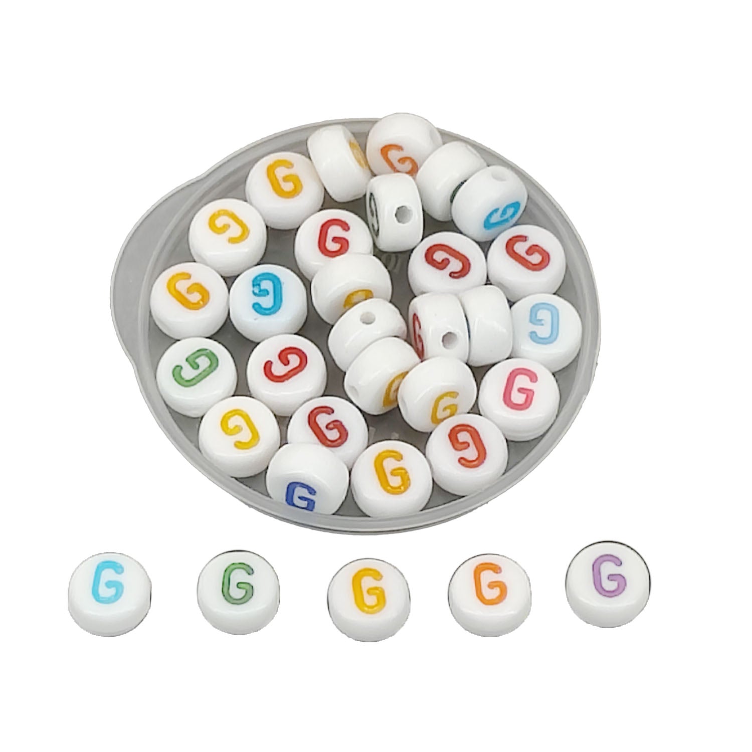 Acrylic Letter Alphabet Beads 7x3.5 MM Hole Size 1 MM Flat Round Mixed Colors For Bracelet Jewellery Making DIY Crafts Keychains Decoration