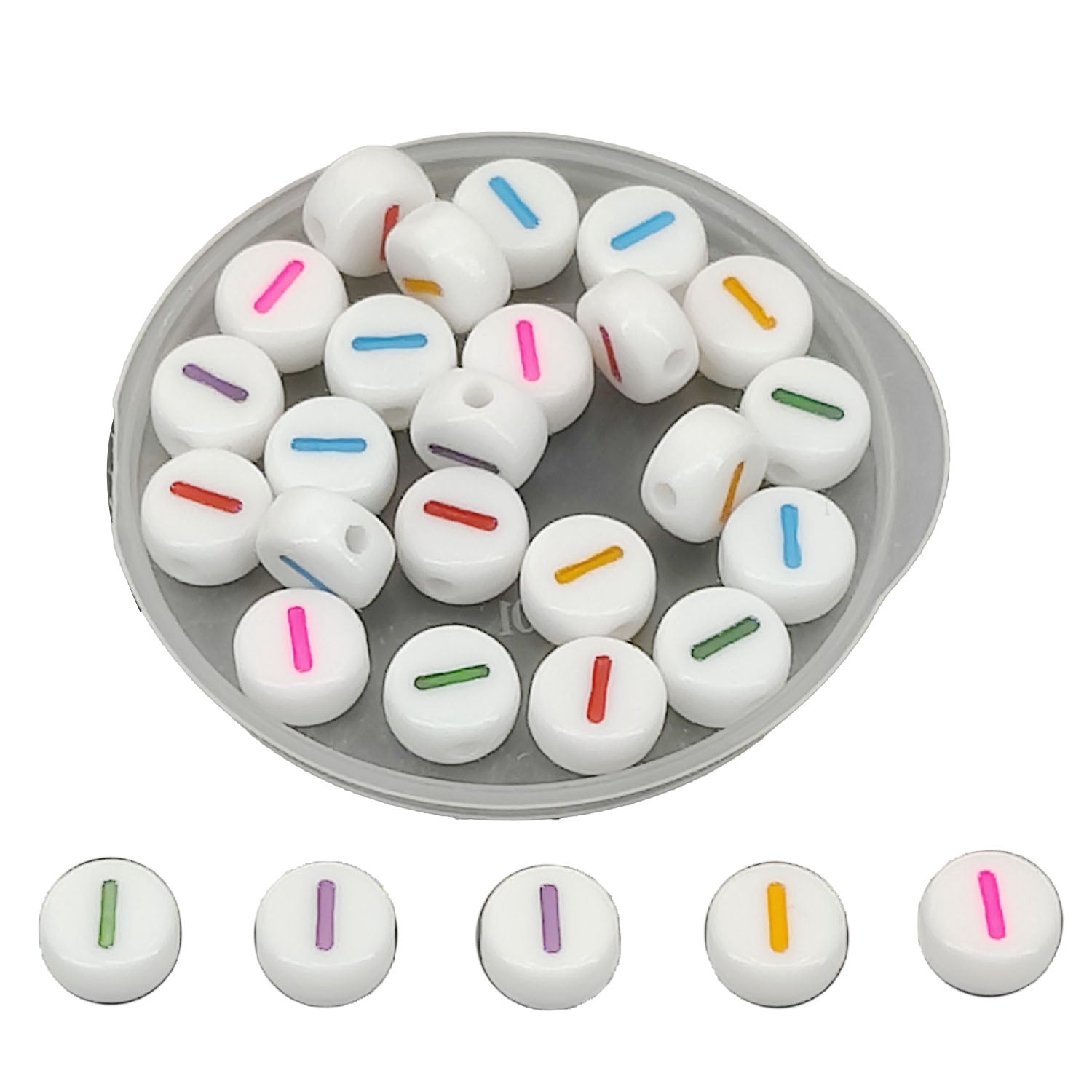 Acrylic Letter Alphabet Beads 7x3.5 MM Hole Size 1 MM Flat Round Mixed Colors For Bracelet Jewellery Making DIY Crafts Keychains Decoration