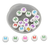 Acrylic Letter Alphabet Beads 7x3.5 MM Hole Size 1 MM Flat Round Mixed Colors For Bracelet Jewellery Making DIY Crafts Keychains Decoration