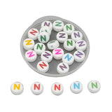 Acrylic Letter Alphabet Beads 7x3.5 MM Hole Size 1 MM Flat Round Mixed Colors For Bracelet Jewellery Making DIY Crafts Keychains Decoration