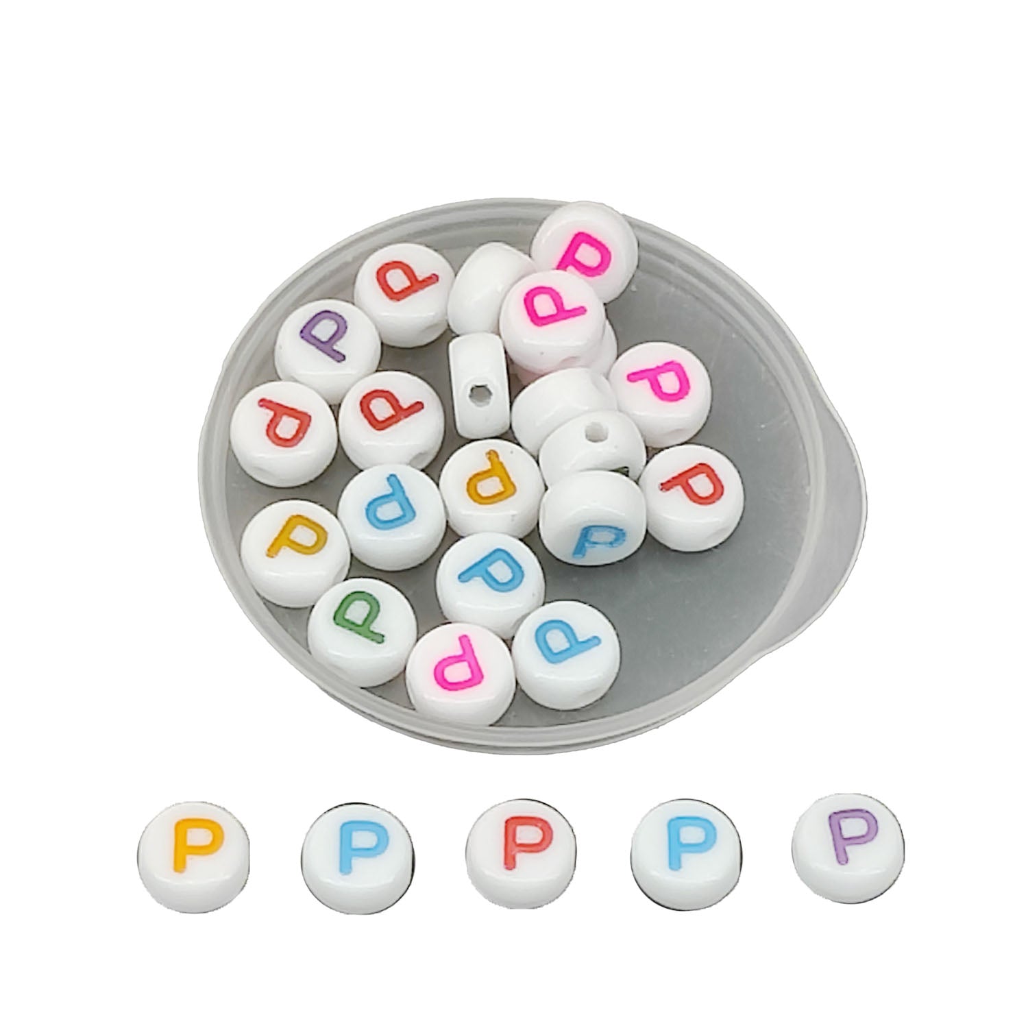 Acrylic Letter Alphabet Beads 7x3.5 MM Hole Size 1 MM Flat Round Mixed Colors For Bracelet Jewellery Making DIY Crafts Keychains Decoration