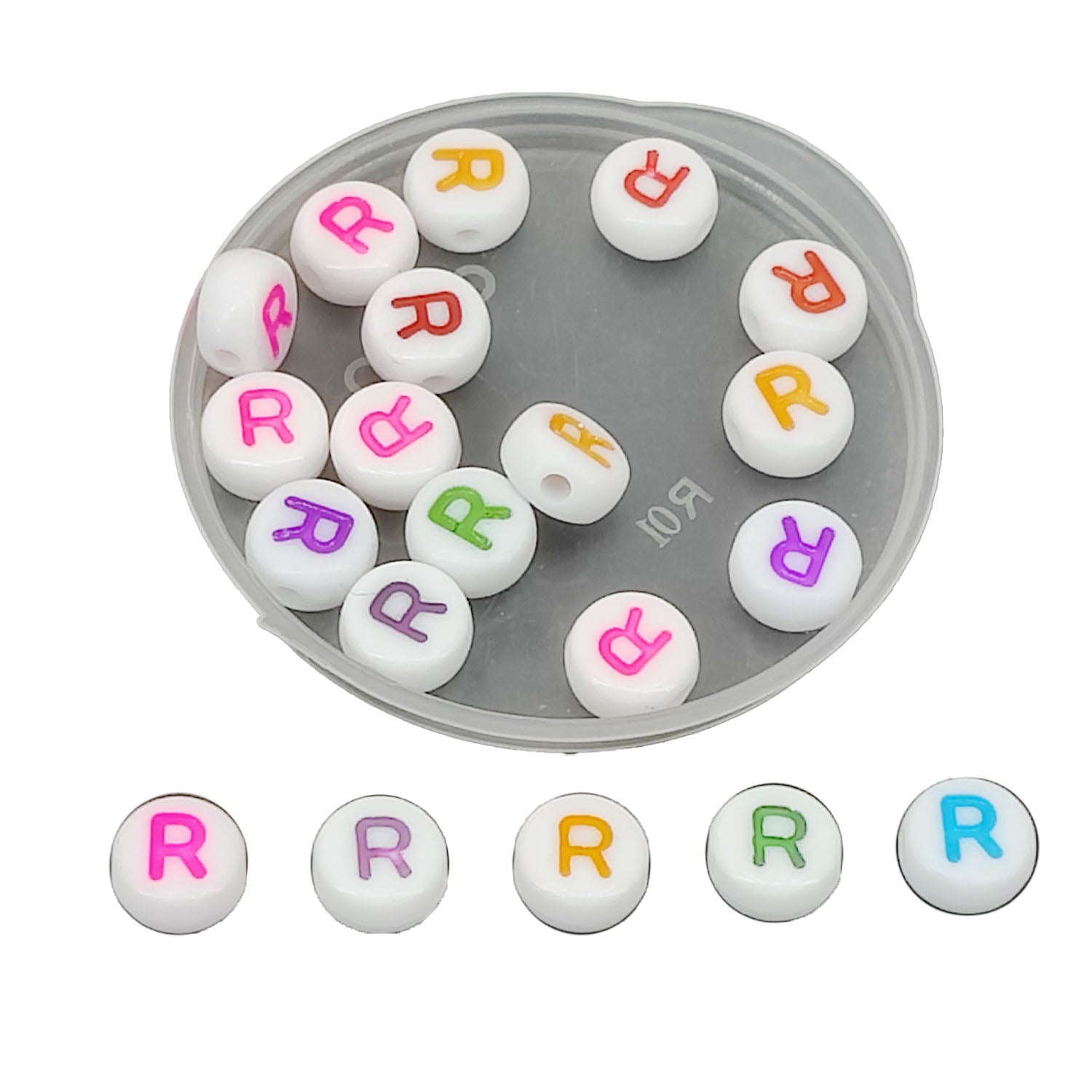 Acrylic Letter Alphabet Beads 7x3.5 MM Hole Size 1 MM Flat Round Mixed Colors For Bracelet Jewellery Making DIY Crafts Keychains Decoration