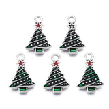 Mini Christmas Tree Enamel Charms (10 Pieces) 20x13x3 MM Green Metal Alloy Pendants For Jewellery Making Decoration Crafts [ac-charm-00002-m1]