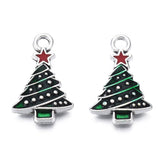 Mini Christmas Tree Enamel Charms (10 Pieces) 20x13x3 MM Green Metal Alloy Pendants For Jewellery Making Decoration Crafts [ac-charm-00002-m1]